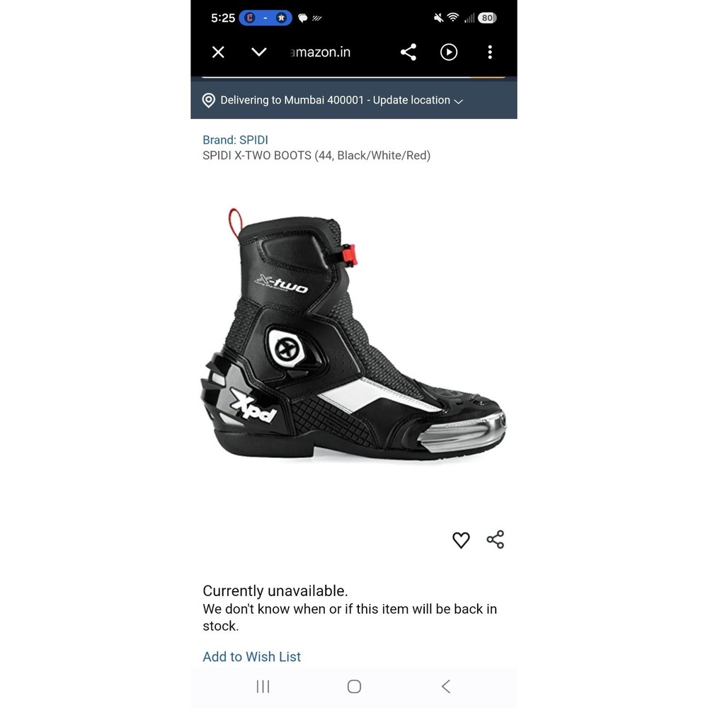 Spidi XPD X-Two Motorcycle Racing Boots Black White Red Warrior Tech Size 44